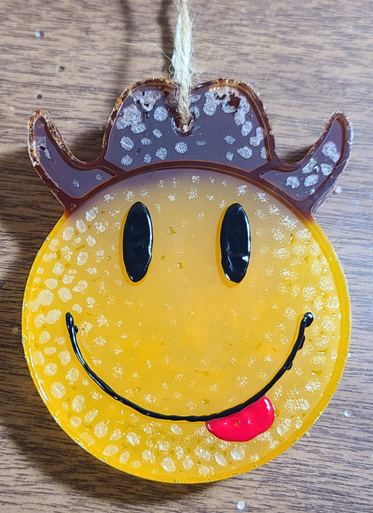 Smiling Emoji w/ Tongue Out Cowboy